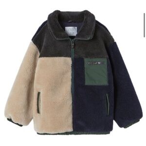 Zara color block boys sherpa jacket